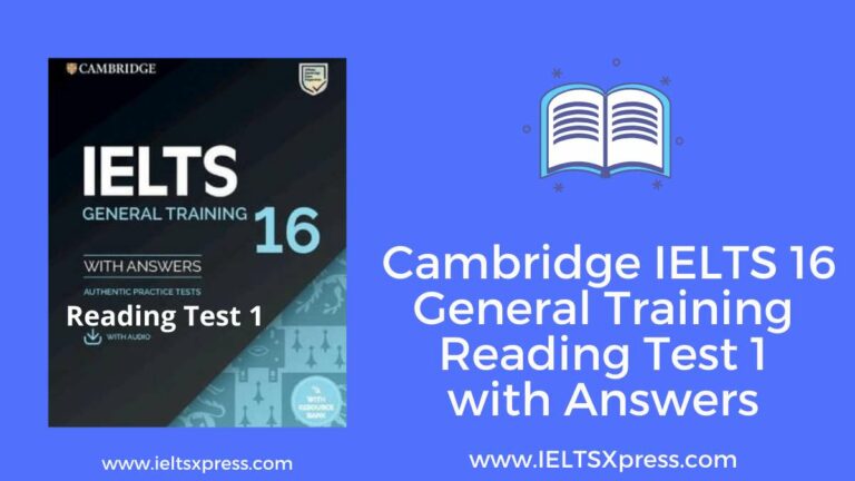 Cambridge IELTS 16 General Training Reading 1 With Answers